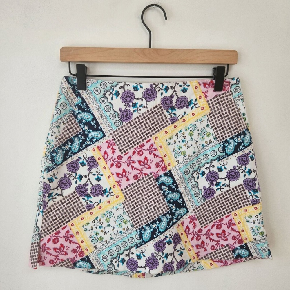 Lady Hagen Patchwork Mixed Media Multicolor Golf Skort